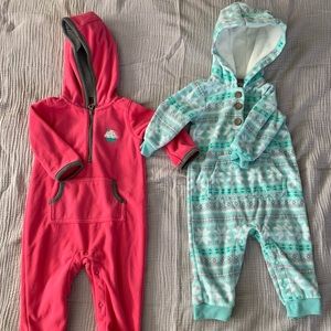 Carters fleece jumpsuits